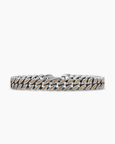 Curb Chain Bracelet in Sterling Silver with Orange Sapphires, 8mm